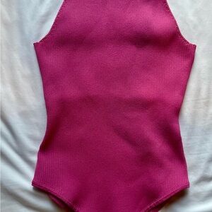 Classic Pink Bodysuit with Scoop Neckline